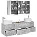 Set di mobili per il bagno 4 pcs Grigio Cemento - Foto miniatura 3
