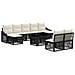 Set Divano da Giardino 10 pz Nero e Bianco Crema polyrattan - Foto miniatura 1