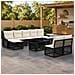 Set Divano da Giardino 10 pz Nero e Bianco Crema polyrattan - Foto miniatura 3