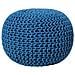 Pouf Poggiapiedi In Tessuto Blu 50 X 35 Cm Conrad - Foto miniatura 1