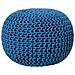 Pouf Poggiapiedi In Tessuto Blu 50 X 35 Cm Conrad - Foto miniatura 15