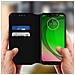 Custodia Motorola Moto G7 Play Portacarte Funzione Supporto Nero - Foto miniatura 3
