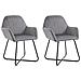 Sedie Da Pranzo 2 Pz Grigie In Velluto - Foto miniatura 1
