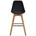 Sgabello Alto Scandinavo Metz in Velluto I Sgabello da Bancone 4 Gambe con Poggiapiedi I Sedia Bar con Schienale H76CM Nero Natura - Foto miniatura 2