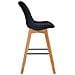 Sgabello Alto Scandinavo Metz in Velluto I Sgabello da Bancone 4 Gambe con Poggiapiedi I Sedia Bar con Schienale H76CM Nero Natura - Foto miniatura 3