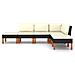 Set Divani da Giardino 6 pz con Cuscini in Polyrattan Nero - Foto miniatura 2