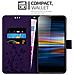 Cadorabo Custodia Compatibile Con Sony Xperia L3 In Lilla Scuro Fiore - Coperchio Protettivo In Design Floreale Con Chiusura Magnetica, Funzione Stand E Slot Per Carte - Foto miniatura 2
