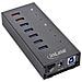 USB 3.2 Gen. 1 7 porte Hub Custodia in alluminio con alimentatore, nero - Foto miniatura 1