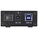 USB 3.2 Gen. 1 7 porte Hub Custodia in alluminio con alimentatore, nero - Foto miniatura 5
