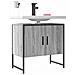 Mobile Lavabo Bagno Grigio Sonoma 60x33x60 Cm Legno Multistrato - Foto miniatura 4