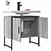 Mobile Lavabo Bagno Grigio Sonoma 60x33x60 Cm Legno Multistrato - Foto miniatura 9