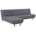 Divano Letto Angolare Modulare 4 Posti Alsten Tessuto Grigio Scuro Lato Destro - Foto miniatura 3