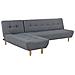 Divano Letto Angolare Modulare 4 Posti Alsten Tessuto Grigio Scuro Lato Destro - Foto miniatura 10