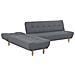 Divano Letto Angolare Modulare 4 Posti Alsten Tessuto Grigio Scuro Lato Destro - Foto miniatura 11