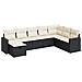 Set Divani da Giardino con Cuscini 8 pz Nero in Polyrattan - Foto miniatura 1