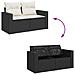 Set Divani da Giardino con Cuscini 8 pz Nero in Polyrattan - Foto miniatura 8