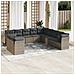 Set Divani Da Giardino 11 Pz Con Cuscini In Polyrattan Grigio - Foto miniatura 3