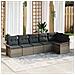 Set di divani da giardino 6 pezzi con cuscini Grigio Polyrattan - Foto miniatura 2