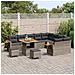 Set divani giardino a 12 pezzi con cuscini Grigio Polirattan Acacia,  Set pranzo giardino a 3 pezzi con cuscini Grigio Polirattan Acacia - Foto miniatura 3