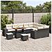 Set Divano Giardino Modulare Set da 5 Nero Rattan, Tessuto, Metallo - Foto miniatura 3
