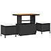 Set Divano Giardino Modulare Set da 5 Nero Rattan, Tessuto, Metallo - Foto miniatura 4