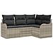 Set Divano da Giardino a 4 Pezzi con Cuscini Rattan Grigio Chiaro, Divano da Giardino per 2 Persone con Cuscini Rattan Grigio Chiaro - Foto miniatura 1