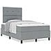 Letto a Molle con Materasso Grigio Chiaro Matrimoniale in Tessuto - Foto miniatura 4