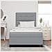 Letto a Molle con Materasso Grigio Chiaro Matrimoniale in Tessuto - Foto miniatura 5