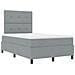 Letto a Molle con Materasso Grigio Chiaro Matrimoniale in Tessuto - Foto miniatura 6
