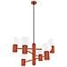 Lampadario Halo 6 Rosso Ocra Sl. 1833 - Moderno Lampadario Ocra Rossa 230x64x64 Cm - Foto miniatura 1