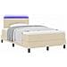 Letto a molle con materasso Crema 120 x 200 cm Tessuto - Foto miniatura 3
