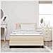 Letto a molle con materasso Crema 120 x 200 cm Tessuto - Foto miniatura 5