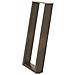 Gambe per tavolo consolle a forma di U 2 pz in acciaio naturale 28x(72-73) cm - Foto miniatura 4