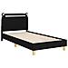 Struttura letto bambini con testata Nero 90 x 190 cm Tessuto - Foto miniatura 4
