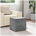 Pouf Grigio scuro Velluto e Legno Ingegnerizzato - Foto miniatura 3
