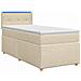 Letto box spring con materasso Crema 100 x 200 cm Tessuto - Foto miniatura 1