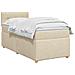 Letto box spring con materasso Crema 100 x 200 cm Tessuto - Foto miniatura 3