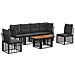 Set Divano da Giardino 7 pz Nero e Grigio scuro polyrattan - Foto miniatura 1