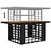Set Divano da Giardino 7 pz Nero e Grigio scuro polyrattan - Foto miniatura 7