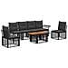 Set Divano da Giardino 7 pz Nero e Grigio scuro polyrattan - Foto miniatura 1