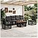 Set Divano da Giardino 7 pz Nero e Grigio scuro polyrattan - Foto miniatura 9
