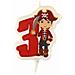 Candelina Di Compleanno Pirata Numero 3 Taglia Unica - Foto miniatura 1