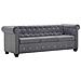 Divano Chesterfield A 3 Posti In Velluto 199x75x72 Cm Grigio - Foto miniatura 1