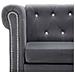 Divano Chesterfield A 3 Posti In Velluto 199x75x72 Cm Grigio - Foto miniatura 7