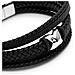 Bracciale in Pelle da Uomo, ""Flake"", 20cm, Argento - Foto miniatura 2
