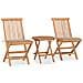 Set da Pranzo Giardino Pieghevole 3 pz Cuscino Massello di Teak - Foto miniatura 1