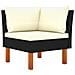 Set Divani da Giardino 5 pz con Cuscini in Polyrattan Nero - Foto miniatura 3