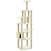 Albero Per Gatti Con Tiragraffi In Sisal Crema 183 Cm - Foto miniatura 2
