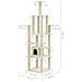 Albero Per Gatti Con Tiragraffi In Sisal Crema 183 Cm - Foto miniatura 4