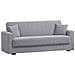 Divano Letto Pinto, Divano Letto Contenitore Lineare A 3 Posti, Sofà Da Soggiorno In Tessuto Imbottito Con Apertura Click-clack, 212x80h87 Cm, Grigio - Foto miniatura 2